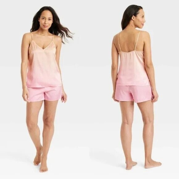NEW Stars Above Satin Cami and Shorts Pajama Set - Pink Ombre - Picture 1 of 15